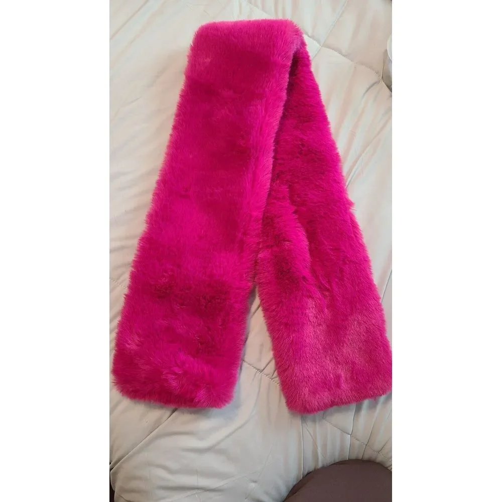 Alex Max Faux Fur Scarf, Fuchsia New With Tags‎ 6